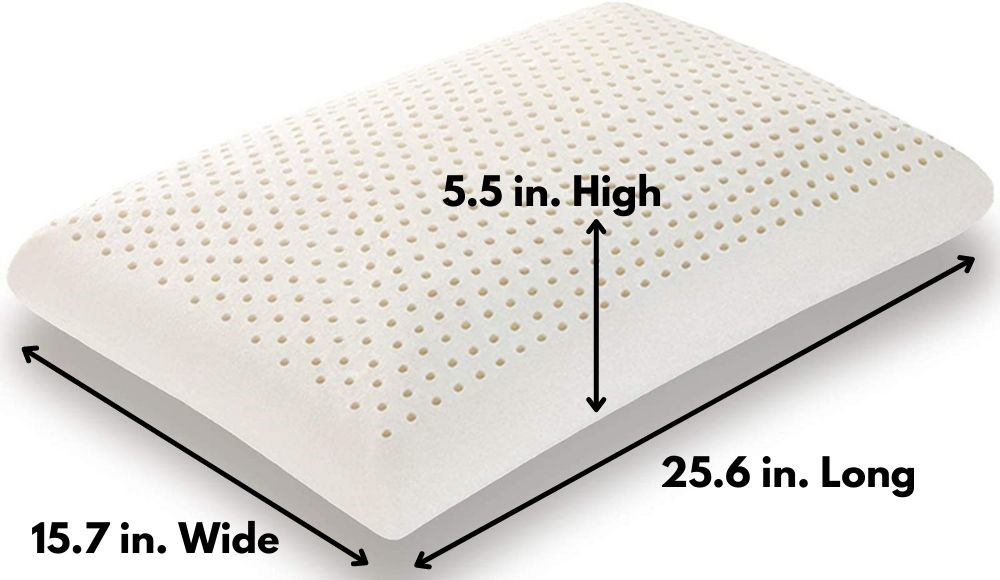 dunlop latex pillow dimensions inch